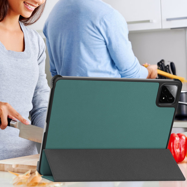 Etui Smart do Xiaomi Pad 7 / Pad 7 Pro 11.2 z klapką / Xiaomi Pad 7 Pro, zielone - ochronne z podstawką