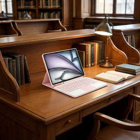 Etui i KLAWIATURA touchpad do iPad Air 11 M3 2025 / Air 11 M2 2024 GEN 7, 6, różowe