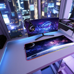 Podkładka pod myszkę mysz podświetlana 80x30 LED na biurko XXL mata Kosmos