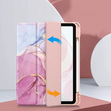 Etui Graficzne do Apple iPad 10.9 2022 Gen 10 / 11 2025 A16 Gen 11 z klapką, różowe - ochronne z podstawką