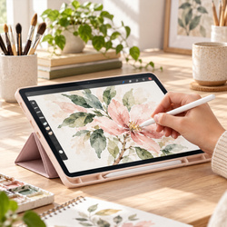 Etui Smart z uchwytem na rysik do Samsung Galaxy Tab S9 / S9 S10, różowe - ochronne z podstawką