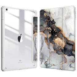 Etui Graficzne do Apple iPad 10.9 2022 Gen 10 / 11 2025 A16 Gen 11 z klapką, czarne - ochronne z podstawką