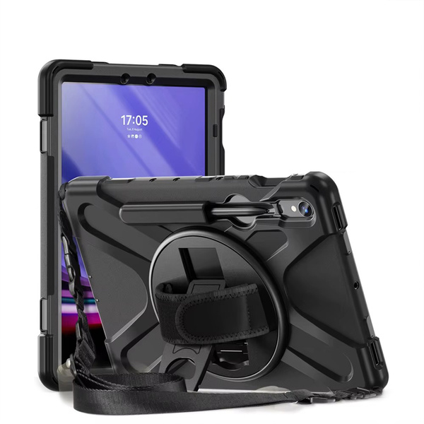 Etui pancerne z uchwytem do Galaxy Tab S10 Lite 10.9/ S10 FE/ S9 FE/ S9/ S8/ S7, ochronne z podstawką, czarne