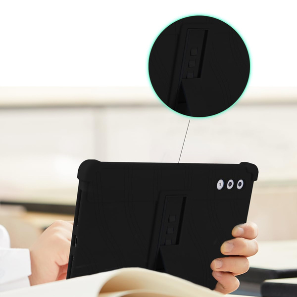 Etui Armor do Lenovo Yoga Tab Plus 12.7 2025, czarne - ochronne z podstawką, dostęp do portów i przycisków