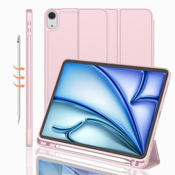 Etui Smart Pencil do iPad Air 11 M3 2025 Gen. 7 / M2 2024 Gen. 6, różowe - ochronne z podstawką