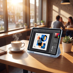 Etui do Xiaomi Redmi Pad 2 11 2025 - przezroczyste z miejscem na rysik i podstawką, niebieskie