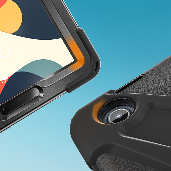 Etui pancerne z uchwytem do Lenovo Tab One 8.7 2025 TB305FU TB305XU z podstawką i paskiem, czarne