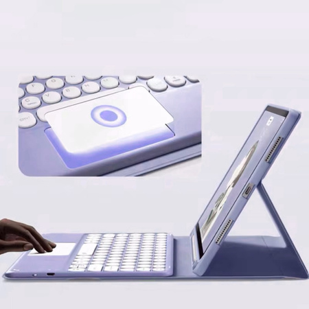 Etui z klawiaturą do Apple iPad AIR 13 M2 2024 M3 2025 Gen 6 7, fioletowe