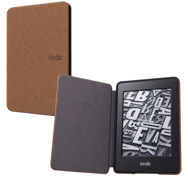 Etui Slim Case do Amazon Kindle Paperwhite 4, brązowe - ochronne z podstawką, dostęp do portów i przycisków
