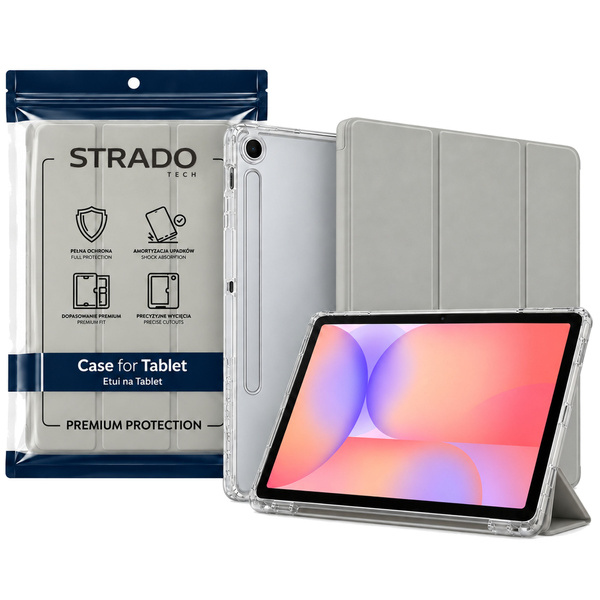 Etui Trifold do Galaxy Tab S10 Lite 10.9/ S10 FE/ S9 FE/ S9/ S8 z miejscem na rysik - szare