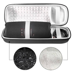 Etui Zestaw + z paskiem do Jbl Charge 5 podróżne karabińczyk / Charge 5, czarne - ochronne z podstawką