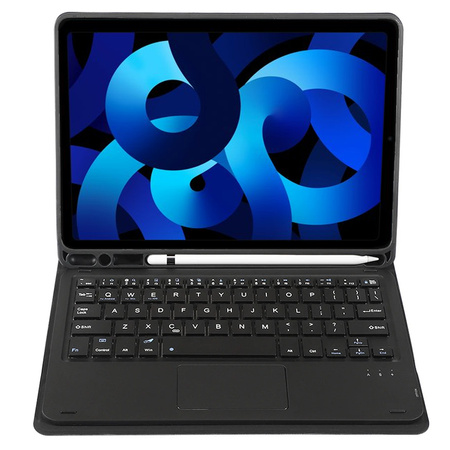 Etui z klawiaturą Bluetooth touchpad do iPad Air 5 (Czarne)