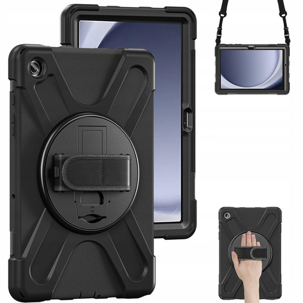 Etui pancerne Armor z uchwytem do Galaxy Tab A9 Plus 11 X210 / X215 / X216, czarne - ochronne