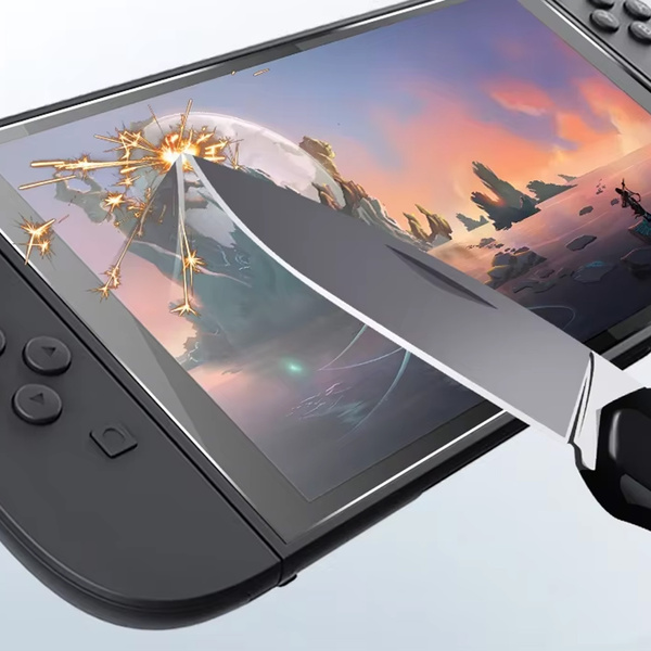 Szkło hartowane do Nintendo Switch Oled zestaw - ochrona ekranu 9H, pełne pokrycie, oleofobowe