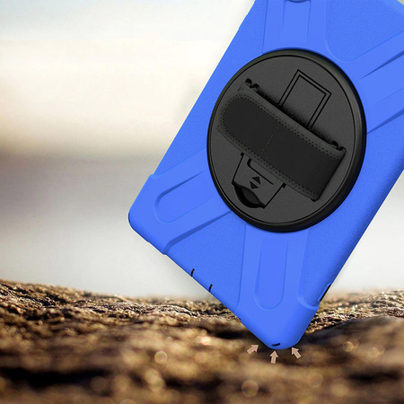 Etui Armor Strap do Lenovo Tab M11, granatowe - ochronne z podstawką, dostęp do portów i przycisków