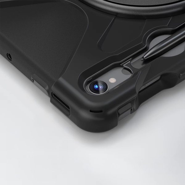 Etui pancerne z uchwytem do Galaxy Tab S10 Lite 10.9/ S10 FE/ S9 FE/ S9/ S8/ S7, ochronne z podstawką, czarne