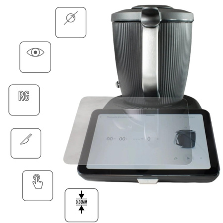 Szkło hartowane do Thermomix TM7 zestaw - ochrona ekranu 9H, pełne pokrycie, oleofobowe