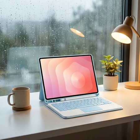 Etui i KLAWIATURA touchpad do Samsung Galaxy S11 X730 X736 uchwyt na rysik, niebieskie