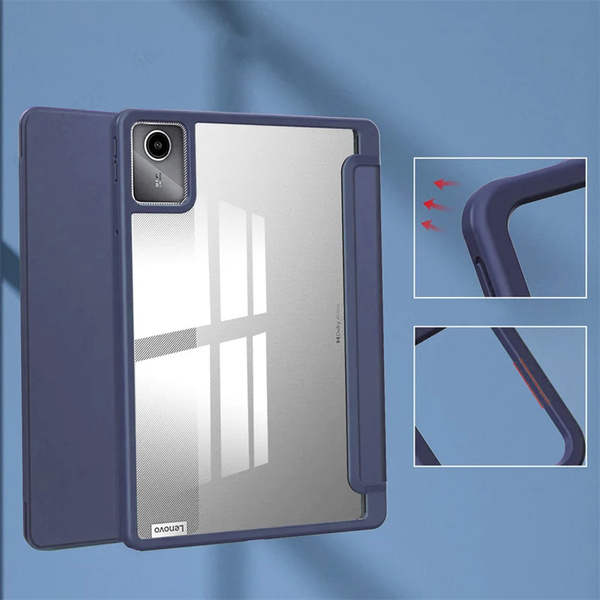 Etui Crystal case do Lenovo Tab M11 10.95 11 / 11 TB330, granatowe - ochronne z podstawką