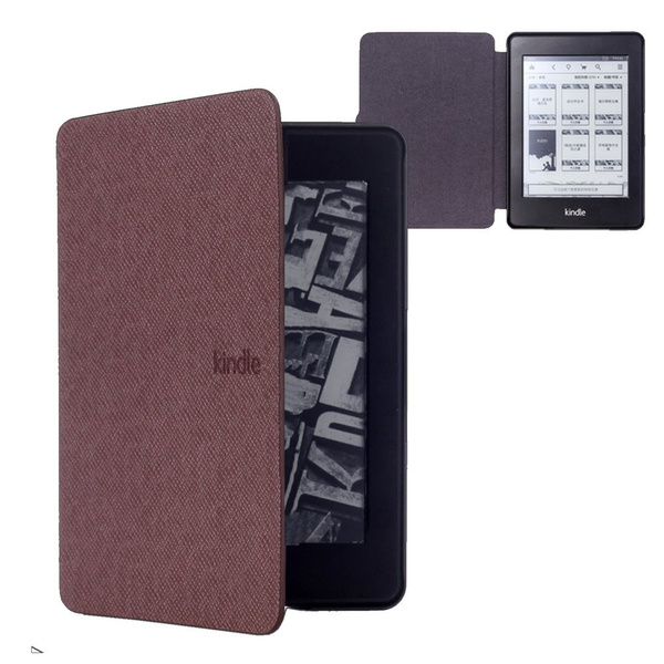 Etui Slim Case do Amazon Kindle Paperwhite 4, brązowe - ochronne z podstawką, dostęp do portów i przycisków