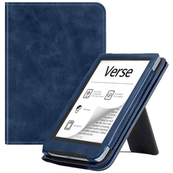 Etui Strap z uchwytem do PocketBook Verse / Verse Pro 629 634, granatowe - ochronne z podstawką