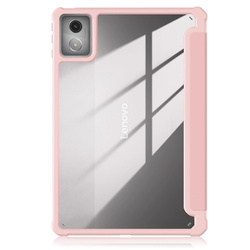 Etui z klapką Clear do Lenovo Tab K11 Plus 11.45 / Lenovo K11 Plus, różowe - ochronne z podstawką