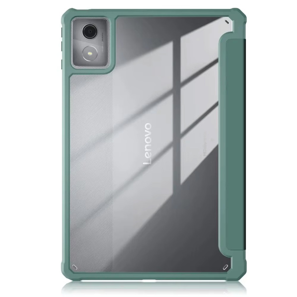 Etui z klapką Clear do Lenovo Tab K11 Plus 11.45 / Lenovo K11 Plus, zielone - ochronne z podstawką