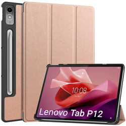 Etui Smart Case do Lenovo Tab P12 12.7 TB370 2023 / Tab P12 TB370, różowe - ochronne z podstawką