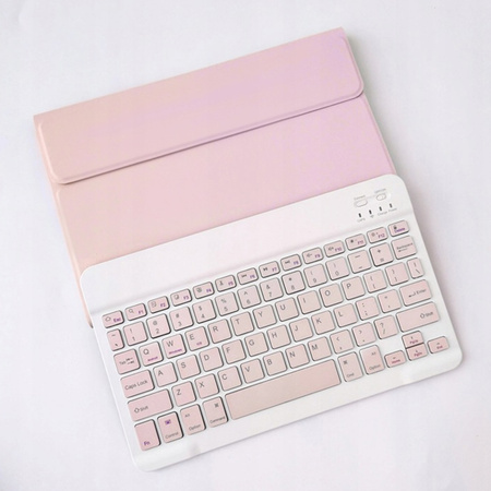 Etui z klawiaturą Bluetooth do Redmi Pad 2 Pro 2025, różowe - ochronne z podstawką, dostęp do portów i przycisków