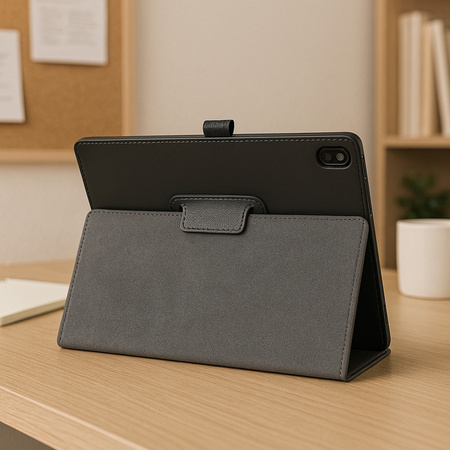 Etui Slim z klapką do Lenovo Tab M10 10.1 2022 3 Gen / 3rd Gen, czarne - ochronne z podstawką