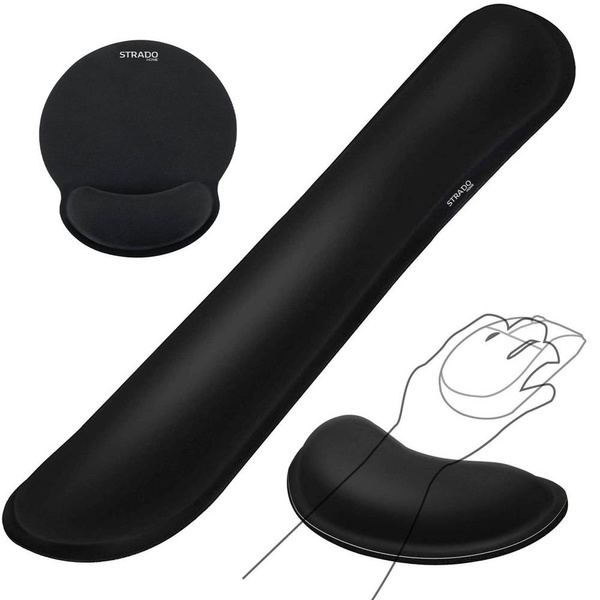 Zestaw ergonomicznych żelowych podkładek pod mysz nadgarstek 3 szt, czarny