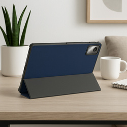 Etui Smart z klapką do Lenovo Tab K11 Plus 11.45 / Lenovo K11 Plus, granatowe - ochronne z podstawką