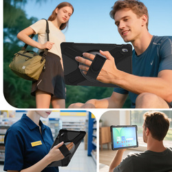 Etui do Samsung Galaxy Tab S10 FE Plus / S10 FE+ 13.1 Pancerne z szybką, uchwytem i paskiem