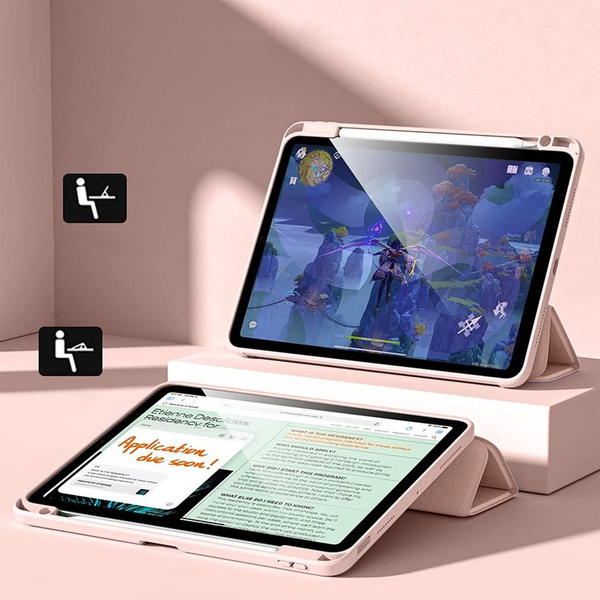 Etui Smart Pencil do iPad Air 11 M3 2025 Gen. 7 / M2 2024 Gen. 6, różowe - ochronne z podstawką