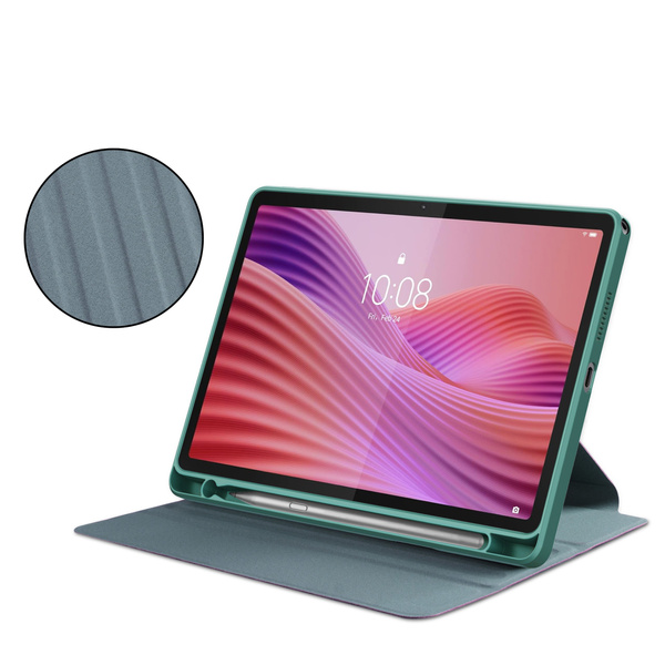 Etui 360 Crystal do Lenovo Tab 10.1 2025, zielone - ochronne z podstawką, dostęp do portów i przycisków