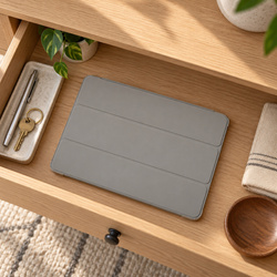 Etui Smart Pencil do iPad Air 11 M4 M3 M2, 2026/ 25/ 24, gen. 8/ 7/ 6, szare - ochronne z podstawką