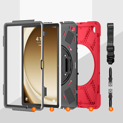 Etui Shockproof do Samsung Galaxy Tab A9 Plus 11 2023 X210 X215 X216, czerwone - ochronne z podstawką