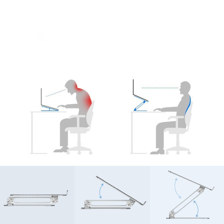 Podstawka Nillkin PRODESK Regulowana aluminiowa stojak srebrny pod laptopa