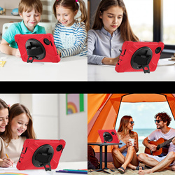 Etui pancerne Shockproof z uchwytem do Xiaomi Redmi Pad SE 8.7 2024 / Redmi Pad SE 8.7, czerwone - ochronne