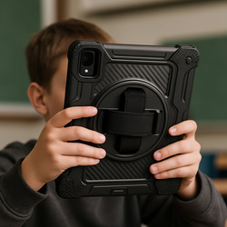 Etui pancerne z uchwytem Shockproof do Xiaomi Redmi Pad SE 2023 11 / Redmi Pad SE 11, czarne - ochronne