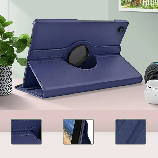 Etui Obrotowe 360 do Samsung Galaxy Tab A9 8 / Galaxy Tab A9 X110, granatowe - ochronne z podstawką