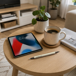 Precyzyjny rysik 2w1 z długopisem stylus pen do tabletu telefonu, biały