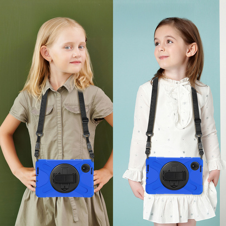 Etui pancerne Shockproof z uchwytem paskiem do Xiaomi Redmi Pad SE 8.7 2024, niebieskie