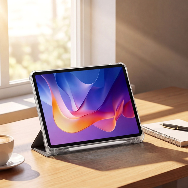 Etui do Xiaomi Redmi Pad 2 11 2025 - przezroczyste z miejscem na rysik i podstawką, czarne
