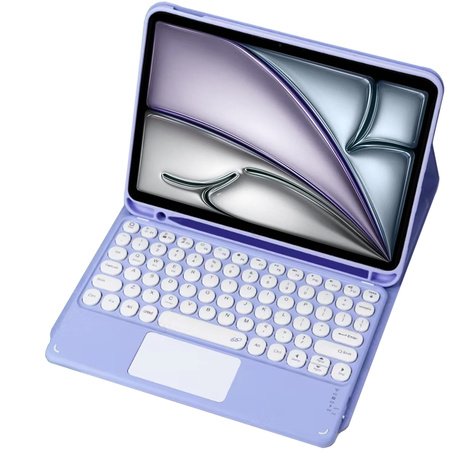 Etui z klawiaturą do Apple iPad Air 13 M2 2024 M3 2025 Gen 6 7 / iPad Air 13 Gen. 6 A2898, fioletowe - ochronne