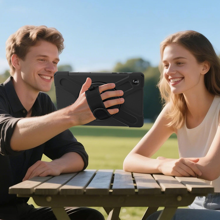 Etui do Samsung Galaxy Tab A9 Plus - Pancerne z uchwytem i paskiem