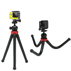 Uniwersalny elastyczny statyw tripod na telefon aparat GoPro gwint 1 / 4, czarny