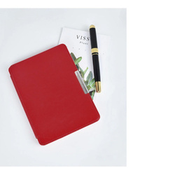 Etui Smart Skóra do Kindle Paperwhite 1 2 3, granatowe - ochronne z podstawką, dostęp do portów i przycisków