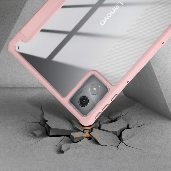 Etui z klapką Clear do Lenovo Tab K11 Plus 11.45 / Lenovo K11 Plus, różowe - ochronne z podstawką
