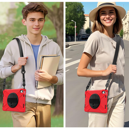 Etui Shockproof z uchwytem do Apple iPad 10.9 2022/11 A16 2025, czerwone